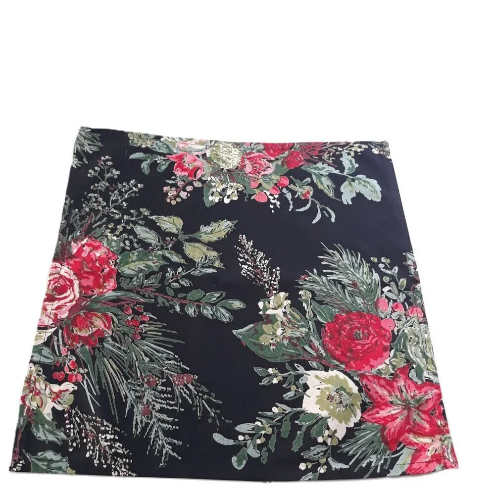 April Cornell Black Floral Napkins 15x15 (4) Dark Romantic Gothic Cottagecore